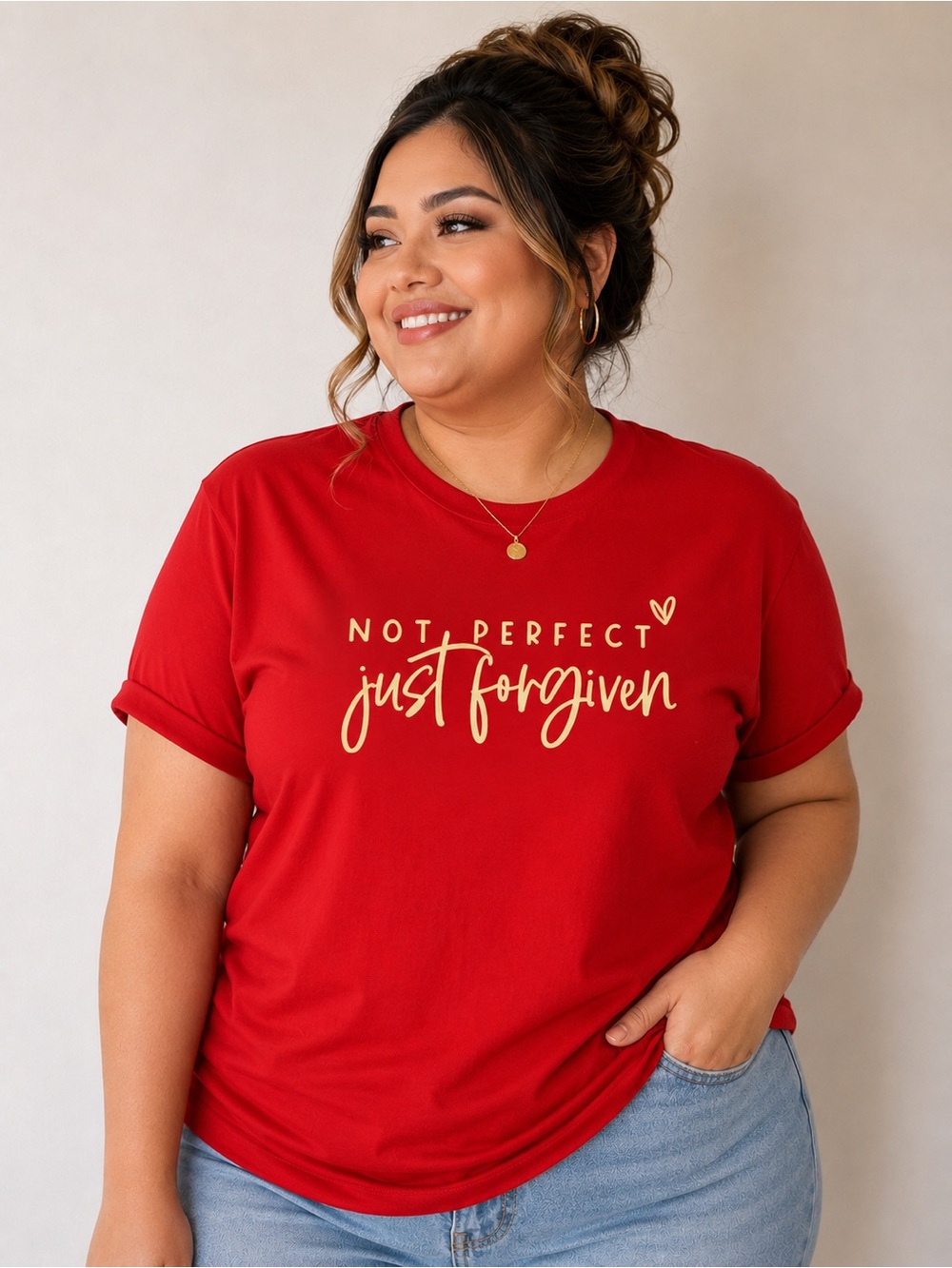“Not Perfect Just Forgiven” Red Graphic Tee - Women’s Size 2XL NWOT